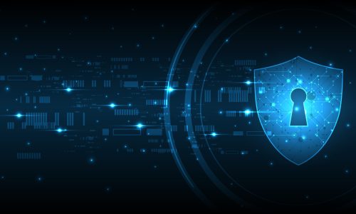 Protected guard shield security concept Security cyber digital Abstract technology background